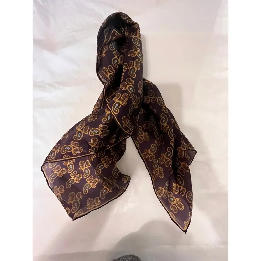 ROBERT TALBOTT Fine Silk Scarf Printed in Italy  - Purple - Semi Sheer 26